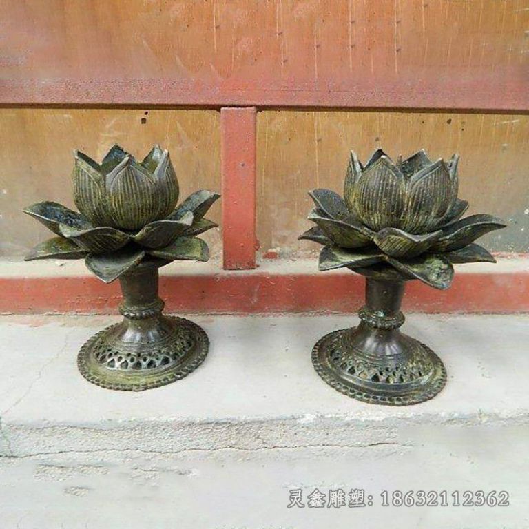 荷花庭院景观铜雕