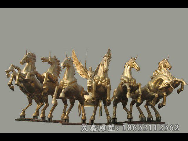 阿波罗战车街边人物铜雕