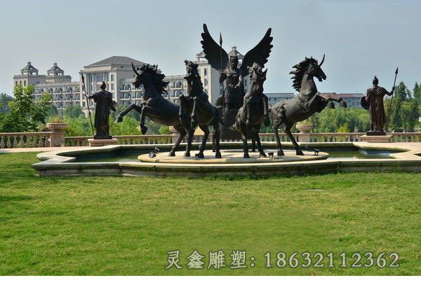 阿波罗四匹马城市铜雕