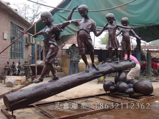 儿童嬉戏园林人物铜雕