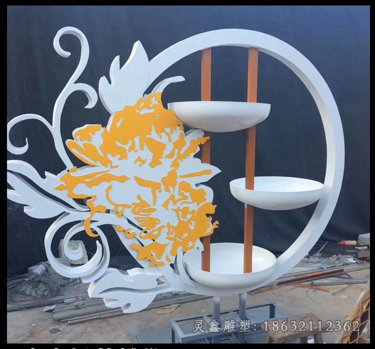 不锈钢月亮荷花景区雕塑