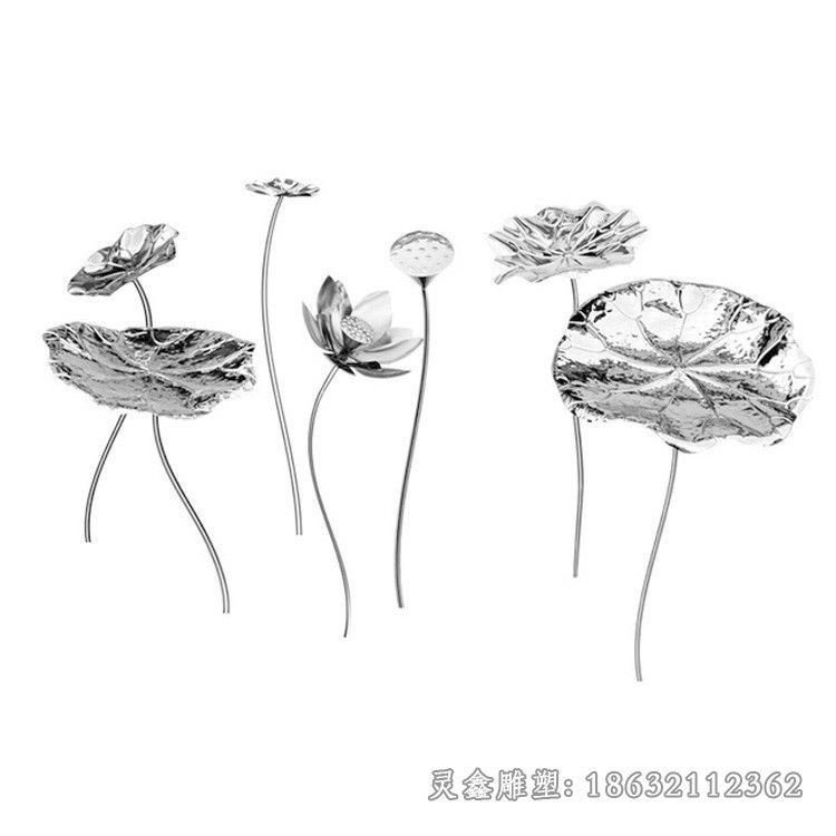 镜面荷花不锈钢广场雕塑