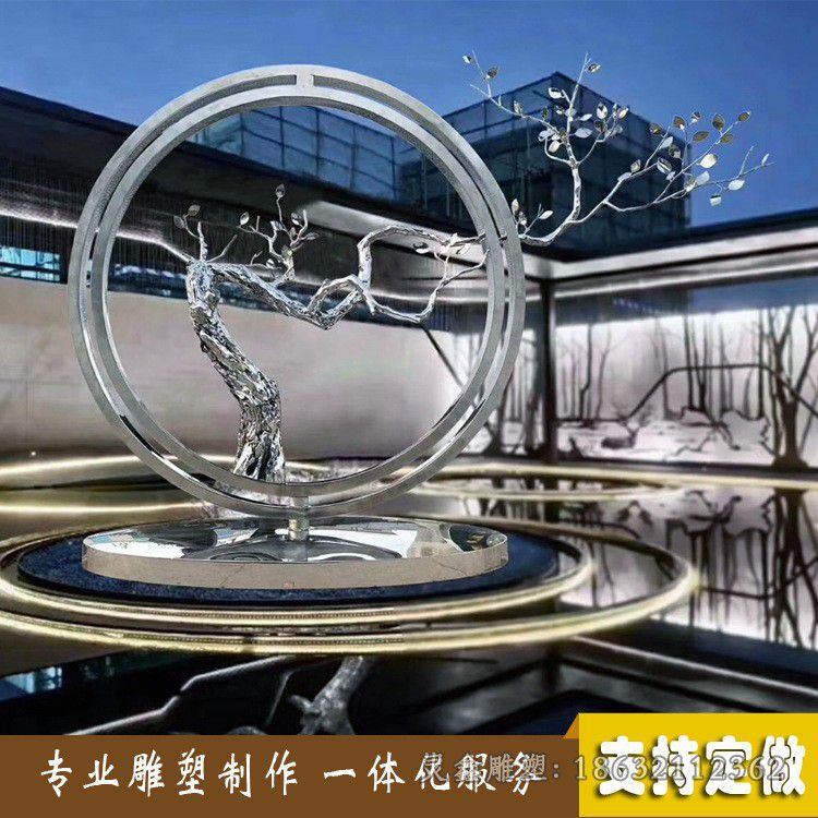 不锈钢镜面树枝广场雕塑