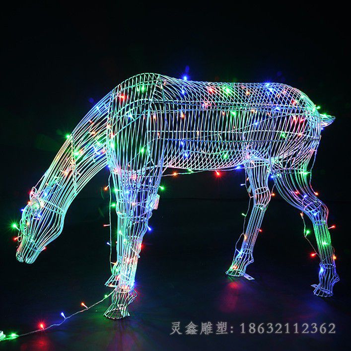低头发光鹿不锈钢雕塑