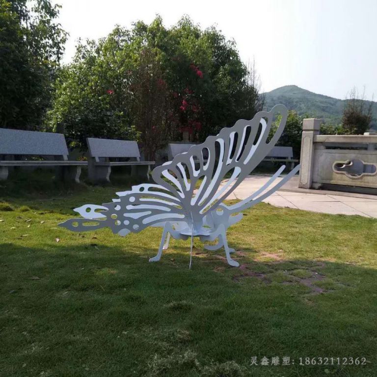 不锈钢城市镂空蝴蝶雕塑