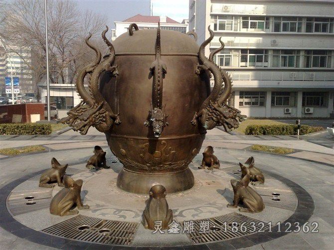 地震仪广场景观铜雕