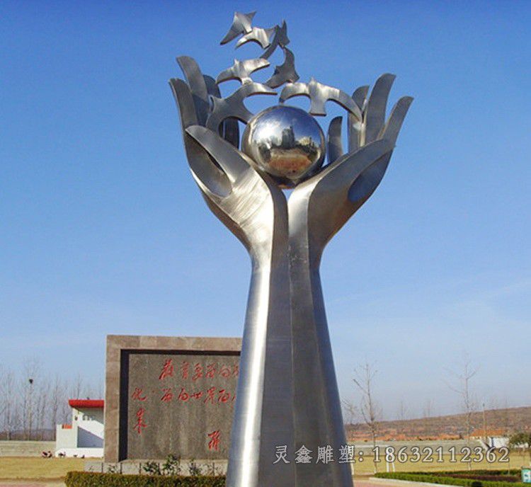 不锈钢镜面鸽子小区雕塑