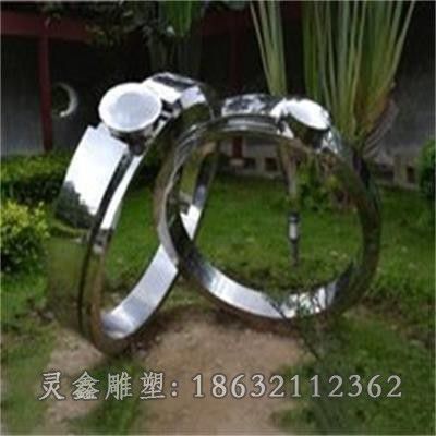不锈钢戒指街边景观雕塑
