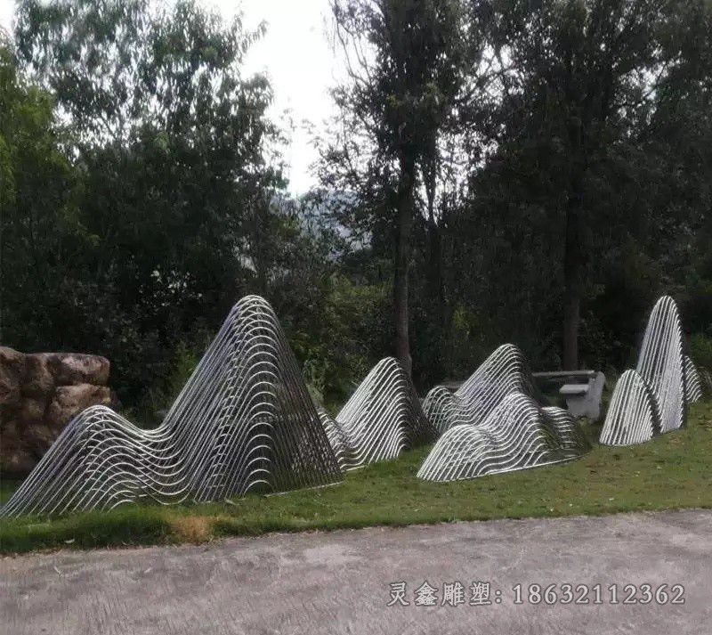 不锈钢镂空假山校园雕塑