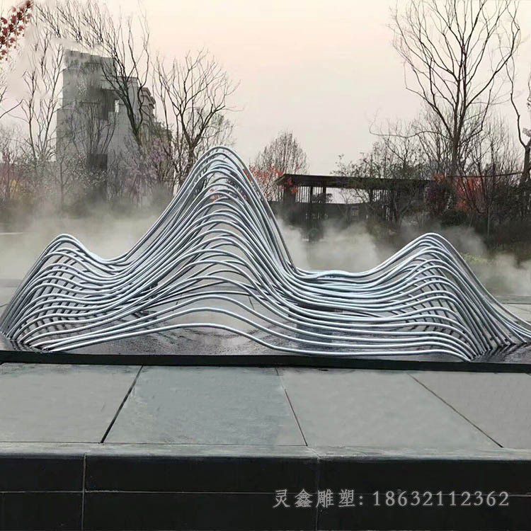 不锈钢镂空假山街边雕塑