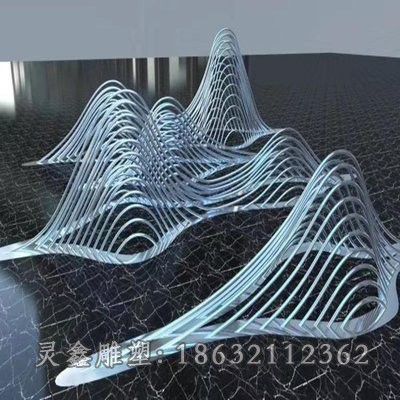 不锈钢镂空假山别墅雕塑