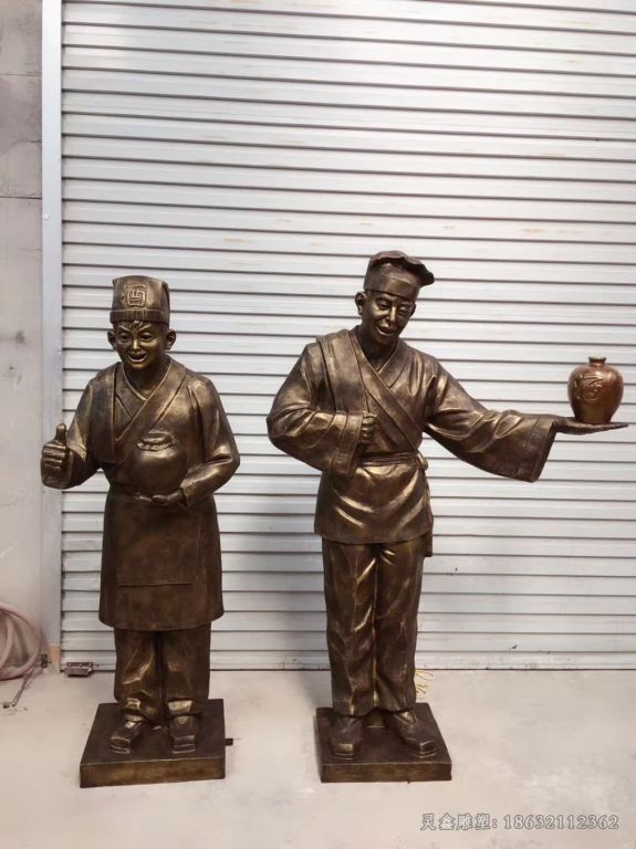 卖酒店小二人物铜雕