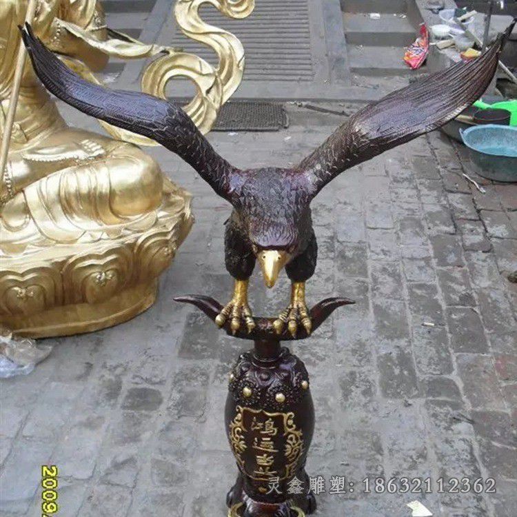 展翅老鹰广场动物铜雕 