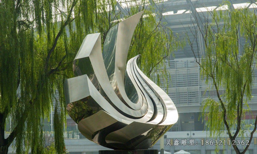 不锈钢抽象鸽子校园雕塑