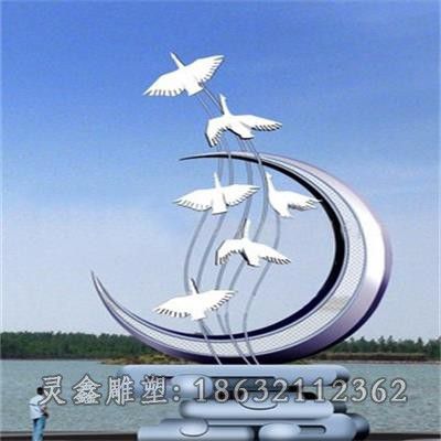 不锈钢抽象鸽子公园雕塑