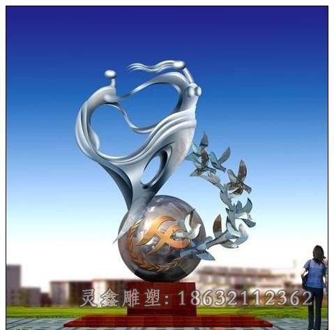 不锈钢抽象鸽子商场雕塑