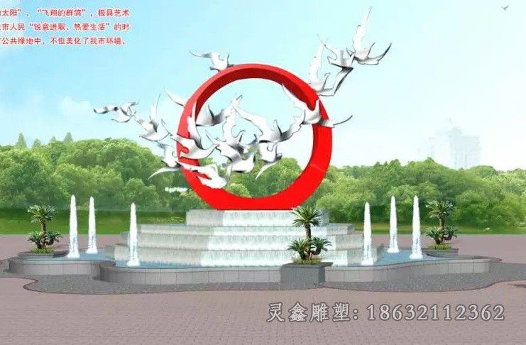 不锈钢鸽子城市景观雕塑