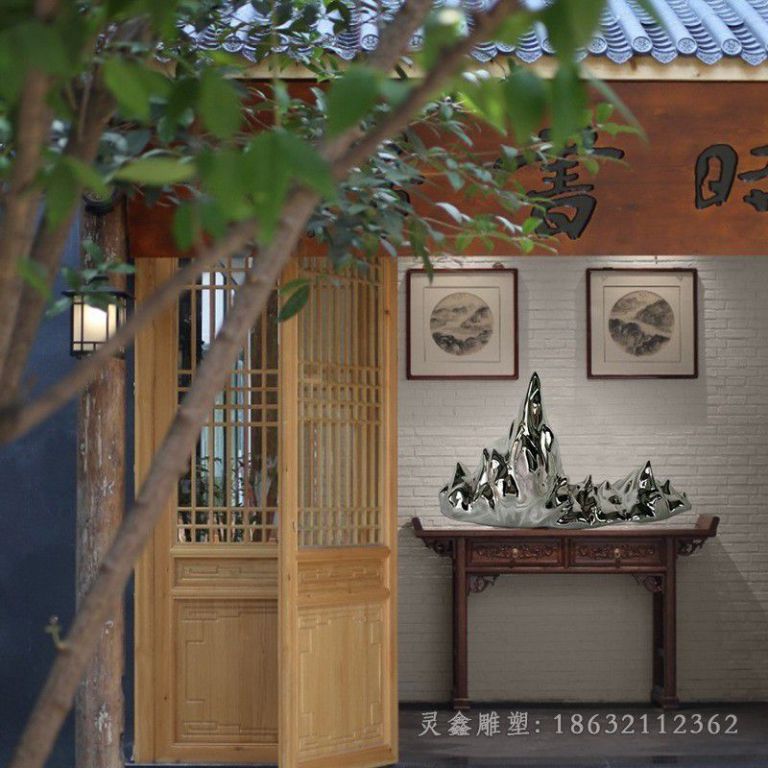 不锈钢庭院假山景观雕塑