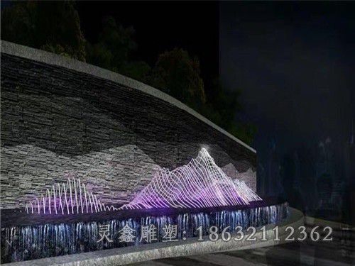不锈钢发光假山广场雕塑