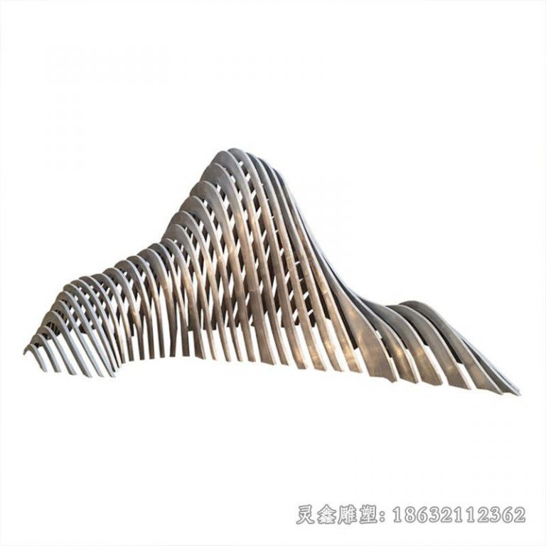 不锈钢镜面假山景区雕塑