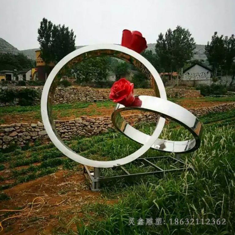 戒指广场景观不锈钢雕塑
