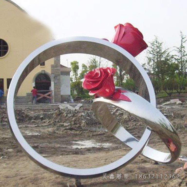 戒指公园景观不锈钢雕塑