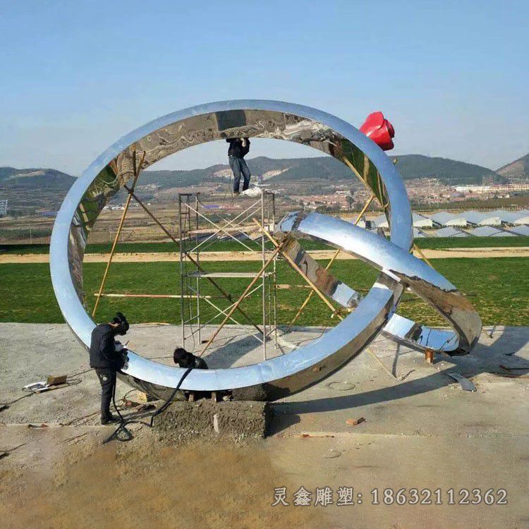戒指户外景观不锈钢雕塑