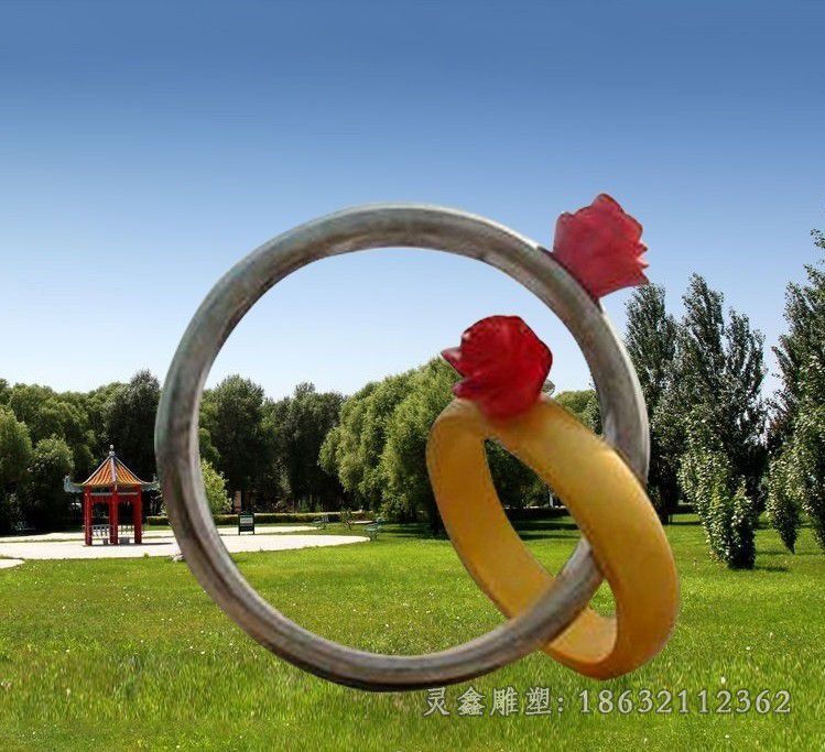 戒指街边景观不锈钢雕塑