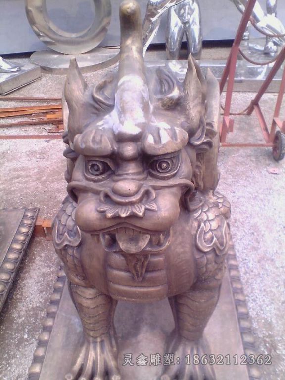 神兽麒麟小区景观铜雕