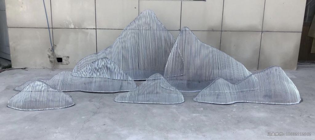 镂空假山街边不锈钢雕塑