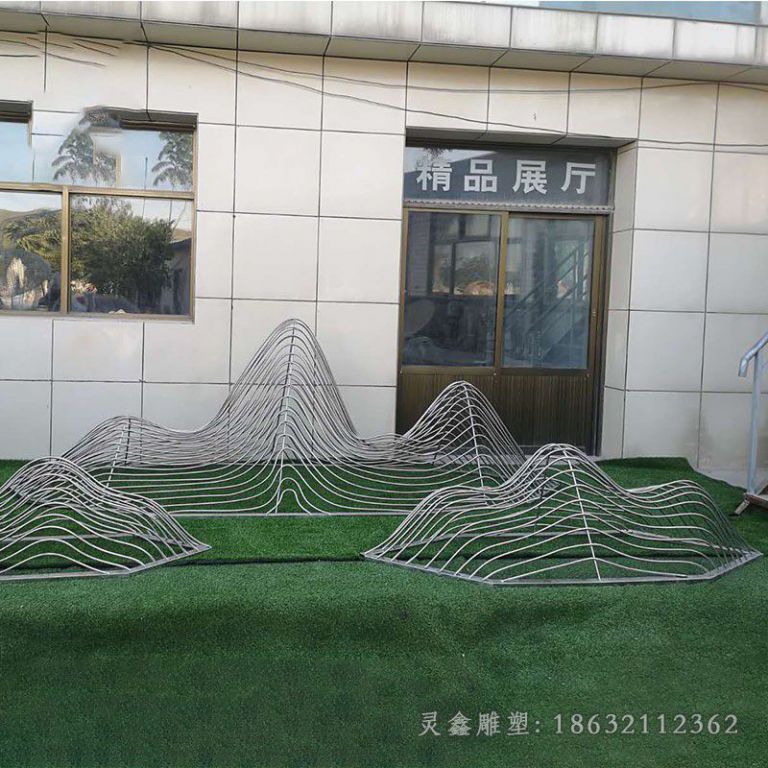 镂空假山别墅不锈钢雕塑