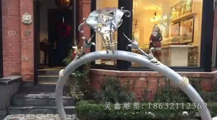 戒指公园不锈钢景观雕塑