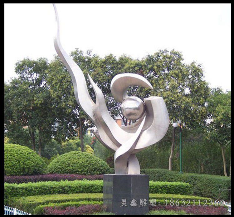 不锈钢飞鸽抽象公园雕塑
