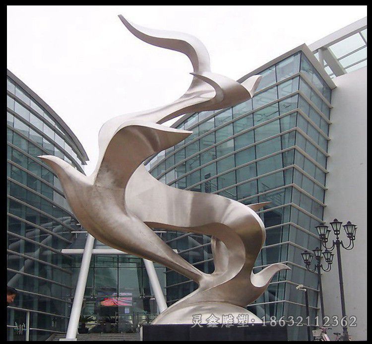 抽象鸽子不锈钢标志雕塑