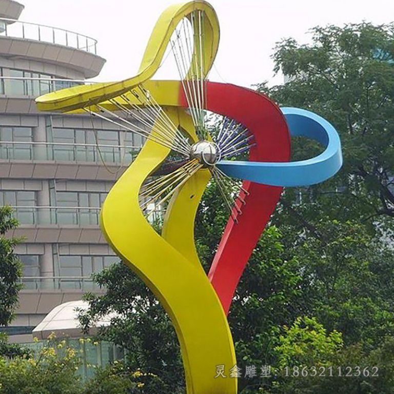 不锈钢风车公园景观雕塑