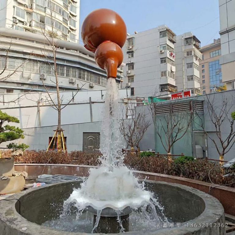 葫芦喷泉小区景观铜雕