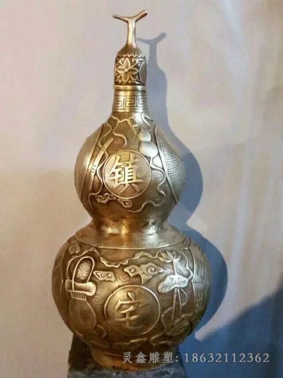 镇宅葫芦园林景观铜雕
