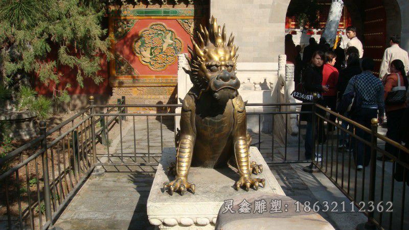 神兽麒麟街边动物铜雕