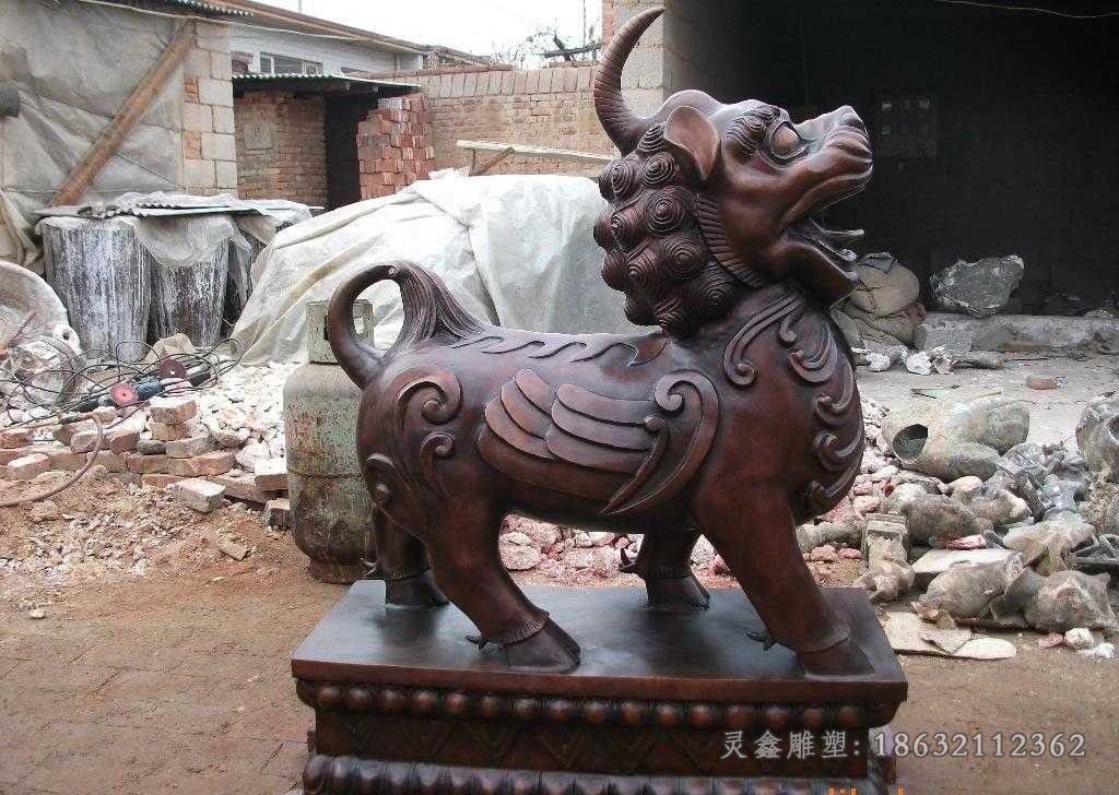 独角兽校园景观铜雕