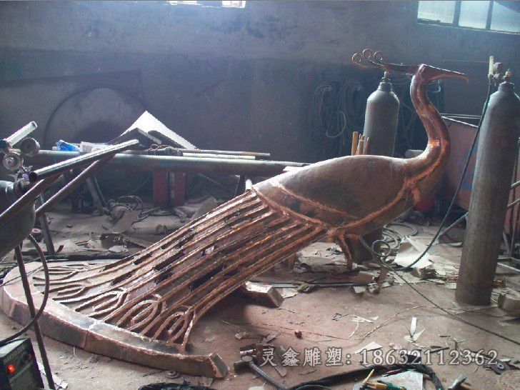 动物孔雀城市景观铜雕