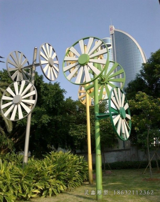 不锈钢风车城市景观雕塑
