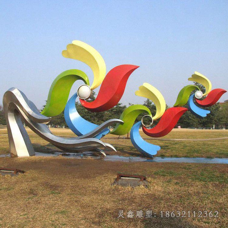 不锈钢风车户外景观雕塑