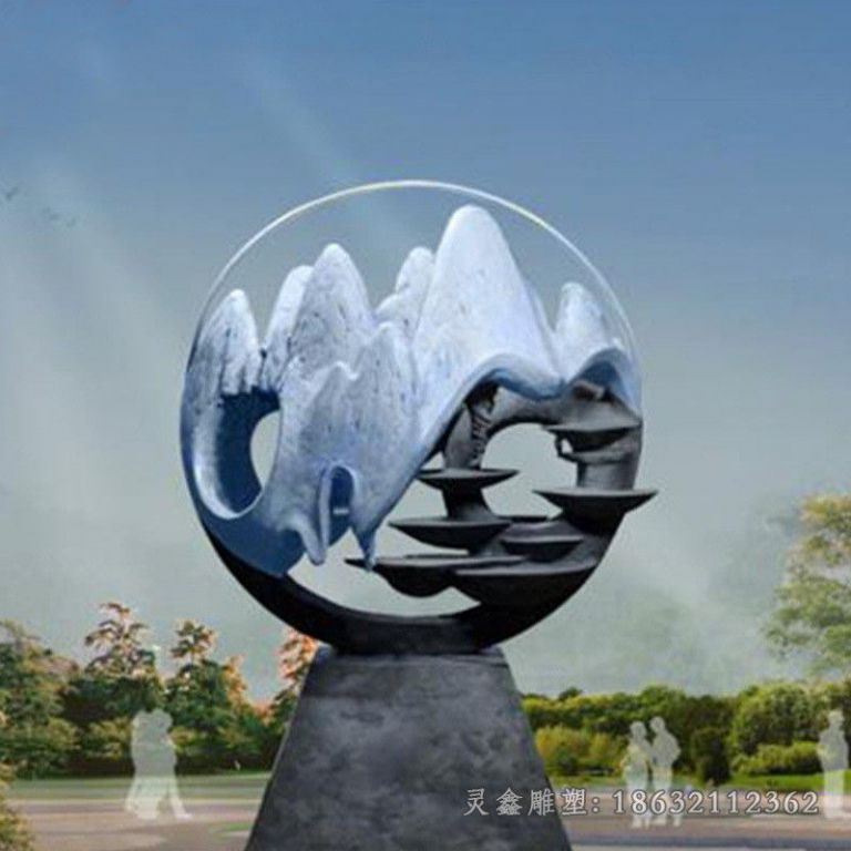不锈钢假山街边景观雕塑