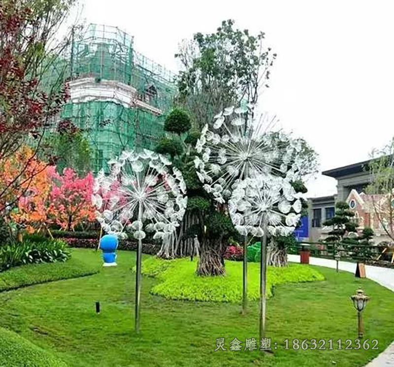 不锈钢镂空蒲公英商场雕塑