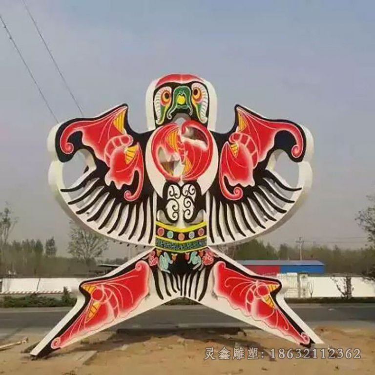 不锈钢彩绘风筝园林雕塑