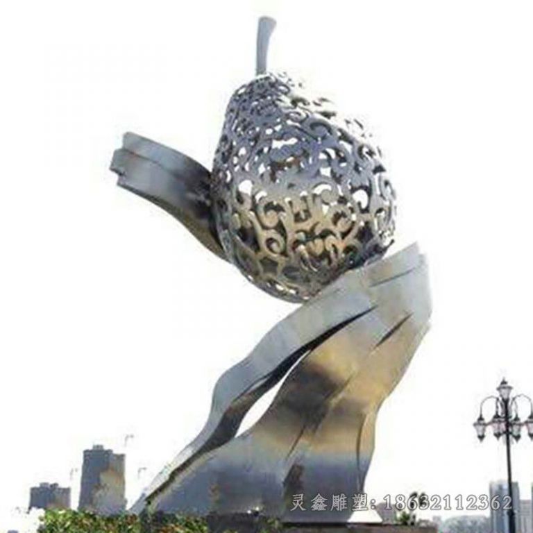 不锈钢镂空球广场雕塑