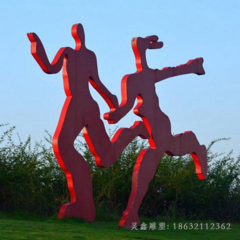不锈钢运动人物公园雕塑