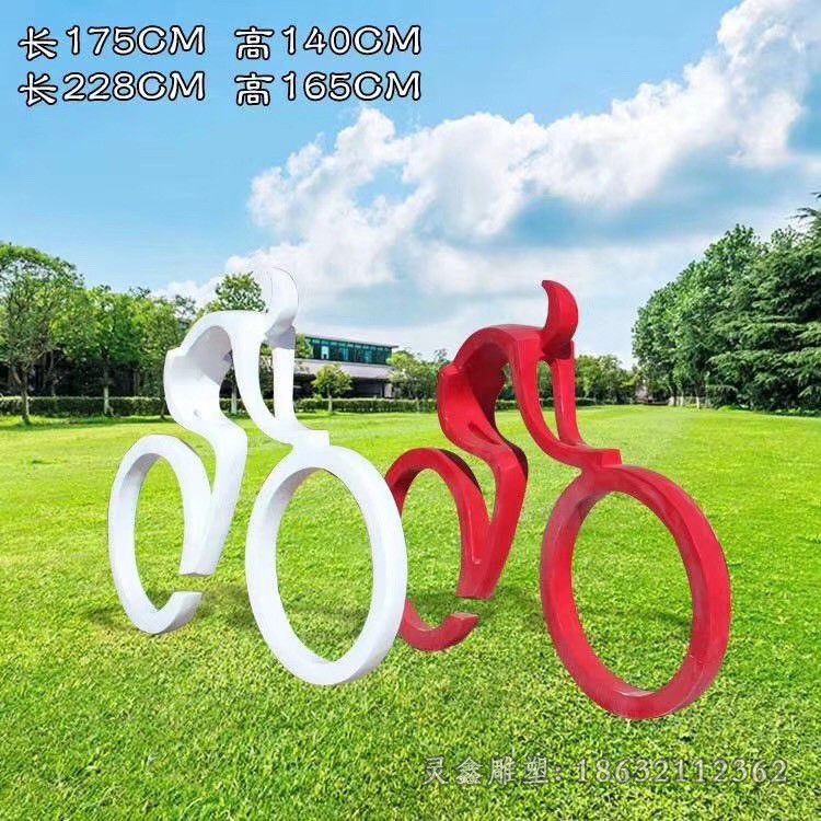 不锈钢彩绘自行车商场雕塑