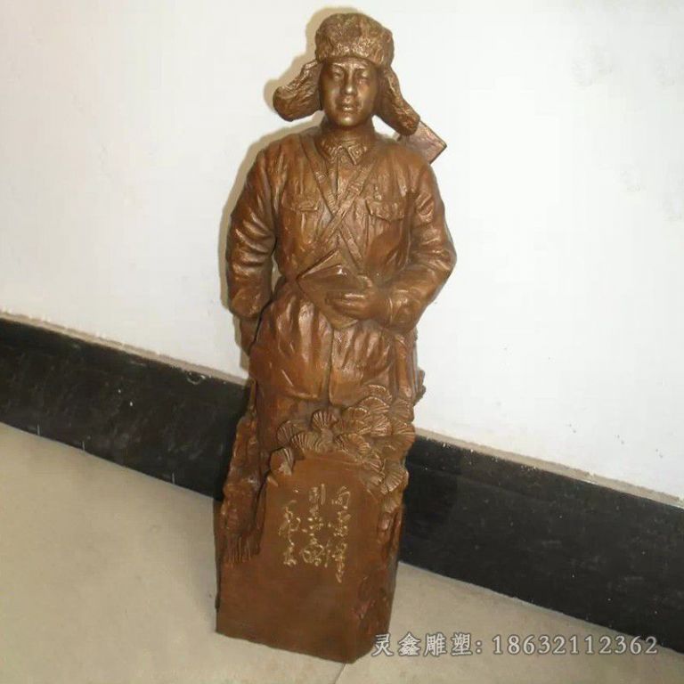 现代名人雷锋校园铜雕