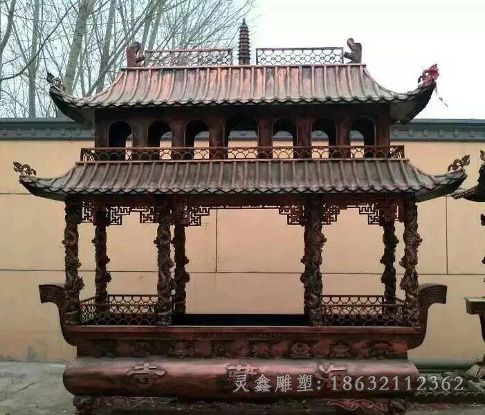 方形香炉校园景观铜雕